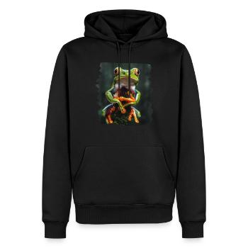 Tree Frog Baumfrösche Baumfrosch - Männer Premium Bio Hoodie - Schwarz - Vorne - Nico (187cm)