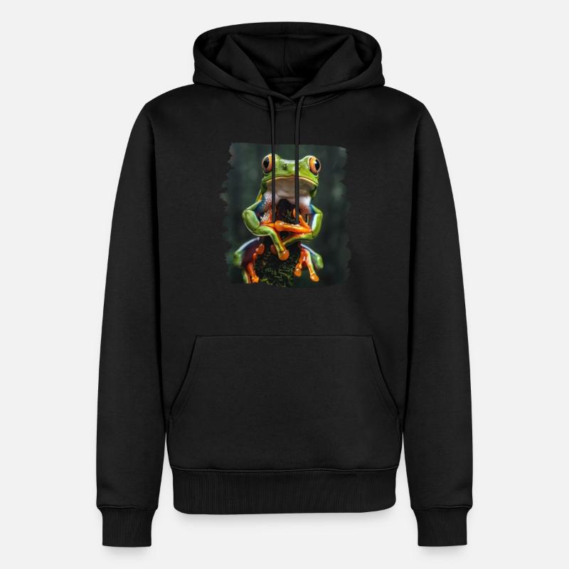 Tree Frog Baumfrösche Baumfrosch - Männer Premium Bio Hoodie - Schwarz