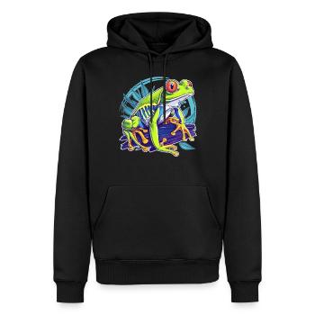 Tree Frog Baumfrösche Baumfrosch - Männer Premium Bio Hoodie - Schwarz - Vorne - Nico (187cm)