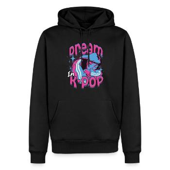 KPop rêve de musique coréenne dans la K-Pop - Sweat à capuche Premium bio Homme - noir - Devant - Nico (187cm)