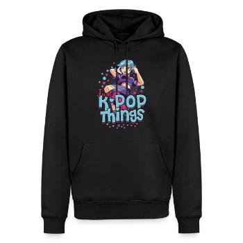KPop Musique coréenne Juste des choses K-pop - Sweat à capuche Premium bio Homme - noir - Devant - Nico (187cm)