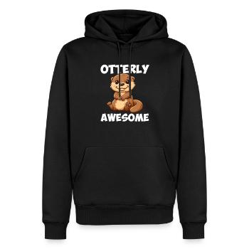 otterly awesome, Otter - Männer Premium Bio Hoodie - Schwarz - Vorne - Nico (187cm)