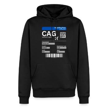 Sardinien Board Ticket Urlaub Flughafen Italien - Männer Premium Bio Hoodie - Schwarz - Vorne - Nico (187cm)