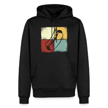 Hot Dog Adulte Vintage Rétro - Sweat à capuche Premium bio Homme - noir - Devant - Nico (187cm)