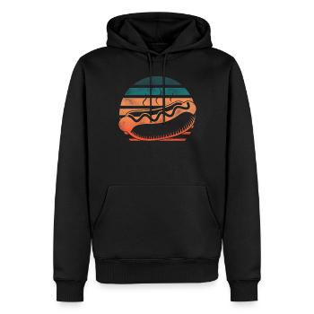 Hot Dog Adulte Rétro Vintage - Sweat à capuche Premium bio Homme - noir - Devant - Nico (187cm)