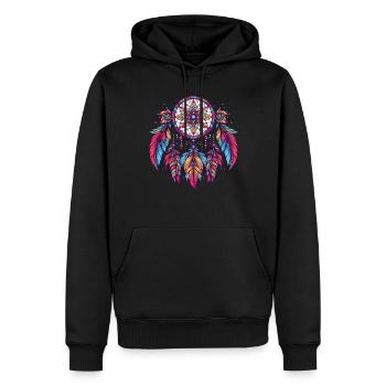 Amerikanische Ureinwohner Indigener Traumfänger - Männer Premium Bio Hoodie - Schwarz - Vorne - Nico (187cm)