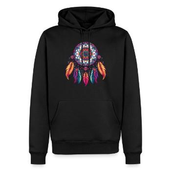 Amerikanische Ureinwohner Indigener Traumfänger - Männer Premium Bio Hoodie - Schwarz - Vorne - Nico (187cm)