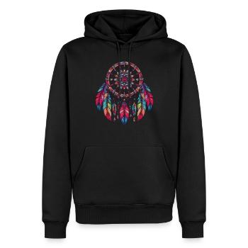 Amerikanische Ureinwohner Indigener Traumfänger - Männer Premium Bio Hoodie - Schwarz - Vorne - Nico (187cm)