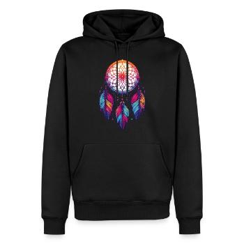 Amerikanische Ureinwohner Indigener Traumfänger - Männer Premium Bio Hoodie - Schwarz - Vorne - Nico (187cm)