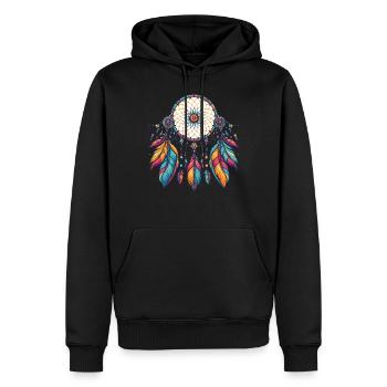 Amerikanische Ureinwohner Indigener Traumfänger - Männer Premium Bio Hoodie - Schwarz - Vorne - Nico (187cm)