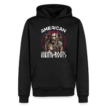 De fières racines nordiques vikings américaines - Sweat à capuche Premium bio Homme - noir - Devant - Nico (187cm)