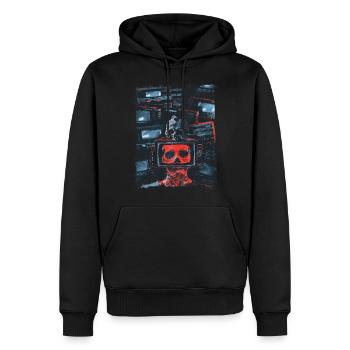 Skull Weirdcore Glitchcore Digital Horror Grunge - Männer Premium Bio Hoodie - Schwarz - Vorne - Nico (187cm)