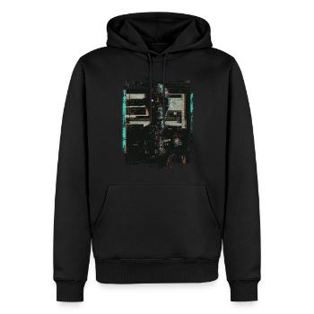 Zombie Digital Horror Glitchcore Grunge Weirdcore - Männer Premium Bio Hoodie - Schwarz - Vorne - Nico (187cm)