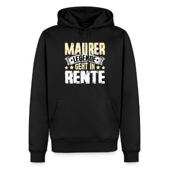 La légende de Maurer prend sa retraite - Sweat à capuche Premium bio Homme - noir - Devant - Nico (187cm)