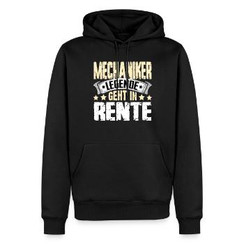 Mechanic legend retires - Men’s Premium Organic Hoodie - black - Front - Nico (187cm)