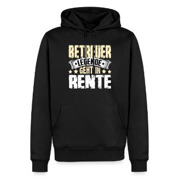Une légende de l’aide soignante prend sa retraite - Sweat à capuche Premium bio Homme - noir - Devant - Nico (187cm)