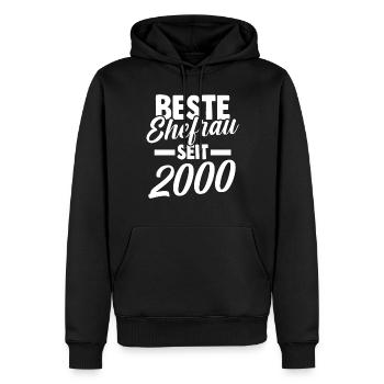 Valentinstag Beste Ehefrau Seit 2000 - Männer Premium Bio Hoodie - Schwarz - Vorne - Nico (187cm)