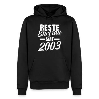 Meilleure épouse de la Saint-Valentin depuis 2003 - Sweat à capuche Premium bio Homme - noir - Devant - Nico (187cm)