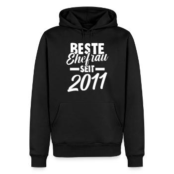 Meilleure épouse de la Saint-Valentin depuis 2011 - Sweat à capuche Premium bio Homme - noir - Devant - Nico (187cm)