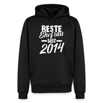 Valentinstag Beste Ehefrau Seit 2014 - Männer Premium Bio Hoodie - Schwarz - Vorne - Nico (187cm)