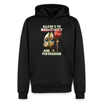 Allergie à la pistache Allergique aux pistaches - Sweat à capuche Premium bio Homme - noir - Devant - Nico (187cm)