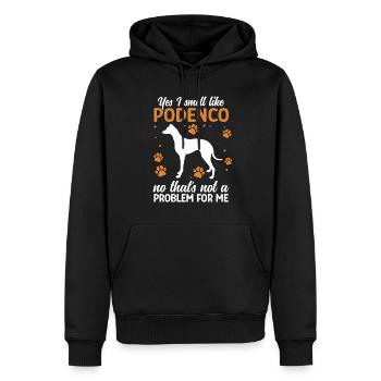 Podenco Greyhound Odeur à Podenco - Sweat à capuche Premium bio Homme - noir - Devant - Nico (187cm)
