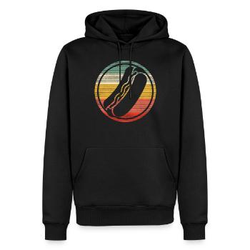 Hot Dog Adulte Rétro Vintage - Sweat à capuche Premium bio Homme - noir - Devant - Nico (187cm)