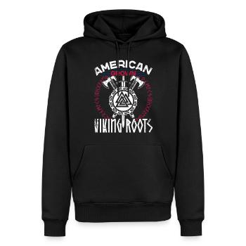 De fières racines nordiques vikings américaines - Sweat à capuche Premium bio Homme - noir - Devant - Nico (187cm)