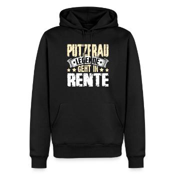 Putzfrau Legende Geht In Rente - Männer Premium Bio Hoodie - Schwarz - Vorne - Nico (187cm)