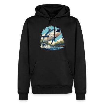 Tuna Thunfische Thunfisch - Männer Premium Bio Hoodie - Schwarz - Vorne - Nico (187cm)