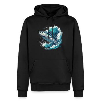 Tuna Thunfische Thunfisch - Männer Premium Bio Hoodie - Schwarz - Vorne - Nico (187cm)