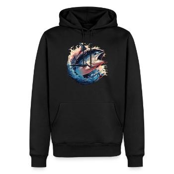 Tuna Thunfische Thunfisch - Männer Premium Bio Hoodie - Schwarz - Vorne - Nico (187cm)