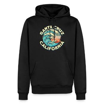 Années 70 Années 80 Dans La Ville Californienne De Santa Cruz - Sweat à capuche Premium bio Homme - noir - Devant - Nico (187cm)