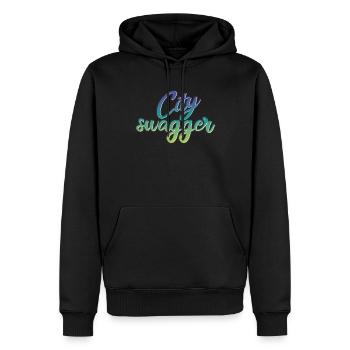 Design City Swagger - Sweat à capuche Premium bio Homme - noir - Devant - Nico (187cm)