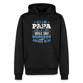 Je suis papa et un - drôle de papa pour la fête des pères - Sweat à capuche Premium bio Homme - noir - Devant - Nico (187cm)