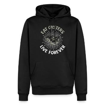Oyster Gifts - Männer Premium Bio Hoodie - Schwarz - Vorne - Nico (187cm)