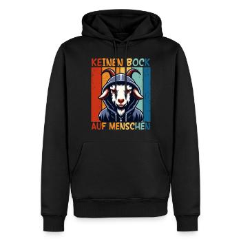 Schwarzer Humor Keinen Bock Auf Menschen Sarkasmus - Männer Premium Bio Hoodie - Schwarz - Vorne - Nico (187cm)