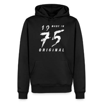 Made In 1975 Original Geburtstag Grunge Distressed - Männer Premium Bio Hoodie - Schwarz - Vorne - Nico (187cm)