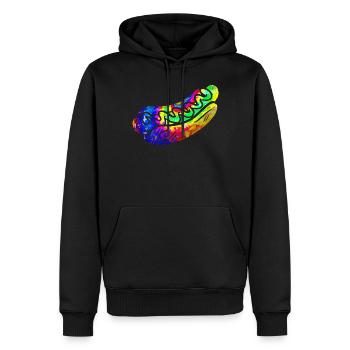 Hot Dog Adulte Tie Dye Années 90 Rétro - Sweat à capuche Premium bio Homme - noir - Devant - Nico (187cm)