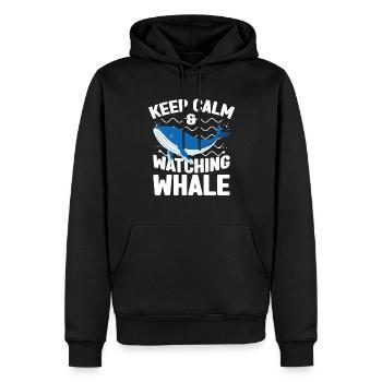 Keep Calm & Watching Whale Marine Aquarist gift - Männer Premium Bio Hoodie - Schwarz - Vorne - Nico (187cm)