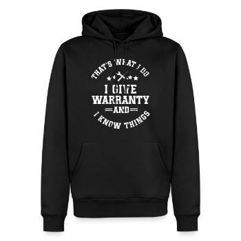 Mécanicien automobile, mécatronicien, technicien tournevis, dictons - Sweat à capuche Premium bio Homme - noir - Devant - Nico (187cm)