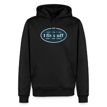 Mécanicien automobile, mécatronicien, technicien tournevis, dictons - Sweat à capuche Premium bio Homme - noir - Devant - Nico (187cm)