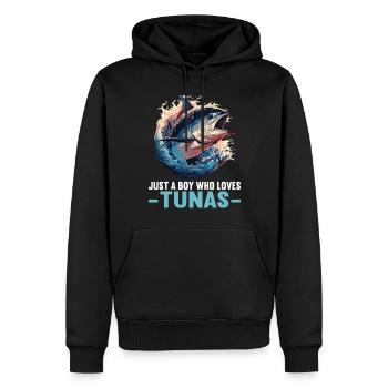 Tuna Thunfische Thunfisch - Männer Premium Bio Hoodie - Schwarz - Vorne - Nico (187cm)