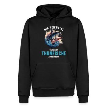 Tuna Thunfische Thunfisch - Männer Premium Bio Hoodie - Schwarz - Vorne - Nico (187cm)