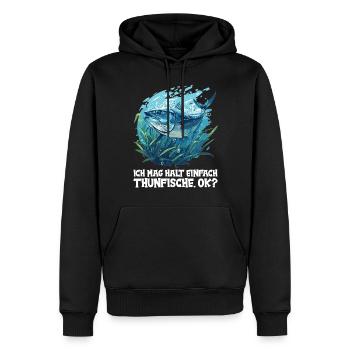 Tuna Thunfische Thunfisch - Männer Premium Bio Hoodie - Schwarz - Vorne - Nico (187cm)