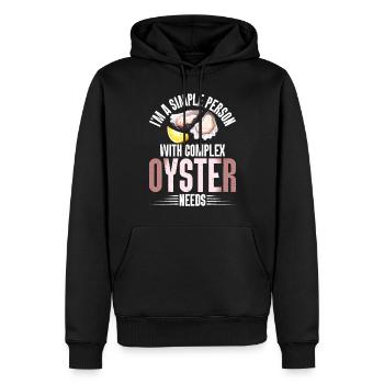 Oyster Gifts - Männer Premium Bio Hoodie - Schwarz - Vorne - Nico (187cm)