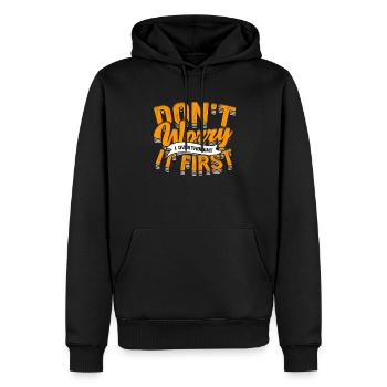 INTJ Don't Worry I Overthought It First - Männer Premium Bio Hoodie - Schwarz - Vorne - Nico (187cm)