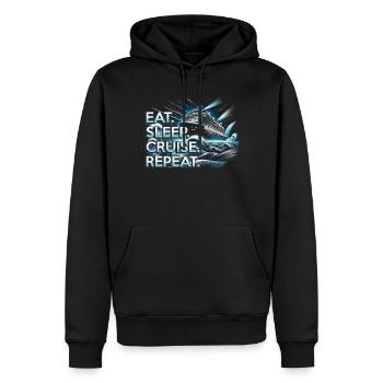 Cruise Cruisers Eat Sleep Cruise Repeat - Men’s Premium Organic Hoodie - black - Front - Nico (187cm)