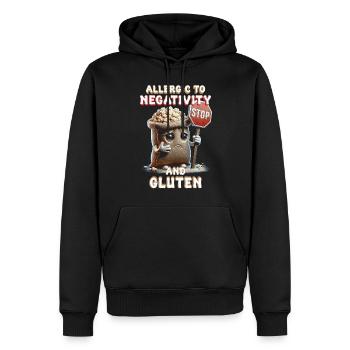 Allergie au gluten Intolérance au gluten - Sweat à capuche Premium bio Homme - noir - Devant - Nico (187cm)