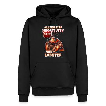 Lobster Allergy Allergic To Negativity And Lobster - Men’s Premium Organic Hoodie - black - Front - Nico (187cm)